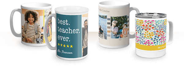 A collection of Forever mugs.