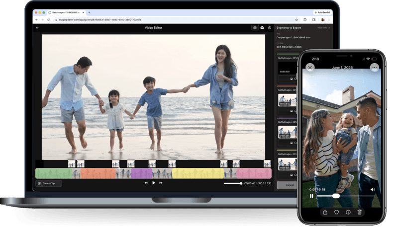 A family video memory playing on a television screen